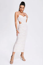 Load image into Gallery viewer, Teresa Pearl Sequin Midi Dress