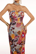 Load image into Gallery viewer, Satu Floral Glitter Maxi Dress