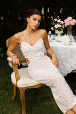 Load image into Gallery viewer, Teresa Pearl Sequin Midi Dress