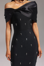 Load image into Gallery viewer, Palez Sleeveless One Shoulder Diamond Bow Bandage Maxi Dress