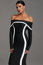 Load image into Gallery viewer, Hilda Off-the-Shoulder Long Sleeve Maxi Dress