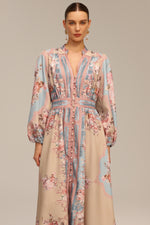 Load image into Gallery viewer, Dorte Long Sleeve Floral Printed Maxi Dress