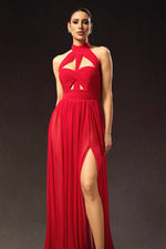 Load image into Gallery viewer, Tesare Halter Sleeveless Hollow Out Maxi Dress