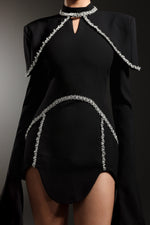 Load image into Gallery viewer, Teagan Long Sleeves High Neck Irregular Puff Sleeves Mini Dress