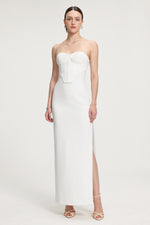 Load image into Gallery viewer, Corset-Style Crepe Maxi Dress