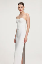 Load image into Gallery viewer, Corset-Style Crepe Maxi Dress