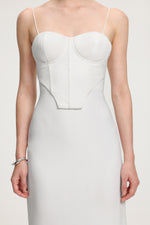 Load image into Gallery viewer, Corset-Style Crepe Maxi Dress