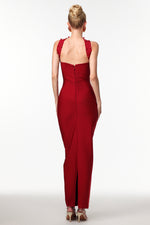Load image into Gallery viewer, Nesya Sleeveless Pearl Wine Bandage Maxi Dress