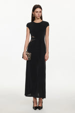 Load image into Gallery viewer, Viaua Chic Contour Sleeveless Cut Out Lace Knit Maxi Dress