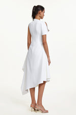 Load image into Gallery viewer, Weren Elegant Contour High Neck Asymmetric Maxi Dress