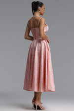 Load image into Gallery viewer, Sliya Elegant Tailored Sleeveless Jacquard Satin Maxi Dress