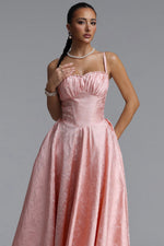 Load image into Gallery viewer, Sliya Elegant Tailored Sleeveless Jacquard Satin Maxi Dress