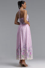 Load image into Gallery viewer, Emory Resort Flowy Spaghetti Strap Bow Floral Print Woven Maxi Dress