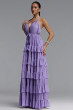 Load image into Gallery viewer, Lliana Resort Flowy V Neck Sleeveless Ruffle Woven Maxi Dress