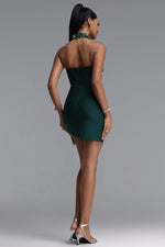 Load image into Gallery viewer, Ock Exquisite Fitted Sequin Rhinestone Beaded Fringe Mini Bandage Dress