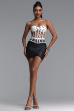 Load image into Gallery viewer, Julissa Sexy Fitted Strapless Polka Dot Boned Top