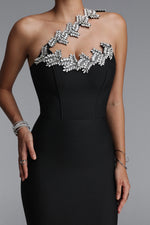 Load image into Gallery viewer, Islay Glamorous One Shoulder Rhinestone Mermaid Bandage Maxi Dress