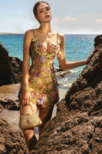 Load image into Gallery viewer, Magdalena Romantic Multicolor Floral Spaghetti Strap Floral Mini Dress