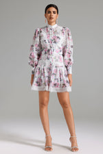 Load image into Gallery viewer, Myrna Lace Decorated Printed Dress