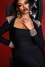 Load image into Gallery viewer, Niaca Rhinestones Bandage Midi Dress