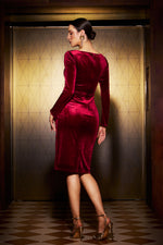 Load image into Gallery viewer, Hatice Long Sleeves Corset Midi Dress