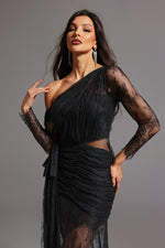 Load image into Gallery viewer, Hunter One Shoulder Slit Maxi Dress
