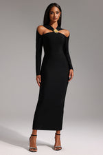 Load image into Gallery viewer, Lave Long Sleeves Hollow Out Bandage Maxi Dress