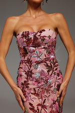 Load image into Gallery viewer, Lilya Off-the-Shoulder Embroidery Sequin Maxi Dress