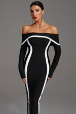 Load image into Gallery viewer, Hilda Off-the-Shoulder Long Sleeve Maxi Dress