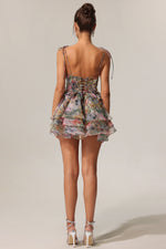 Load image into Gallery viewer, Hester Sleeveless V-Neck Lacing Flounce Mini Dress