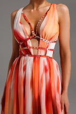 Load image into Gallery viewer, Ierra Sleeveless V-Neck Diamond Maxi Dress