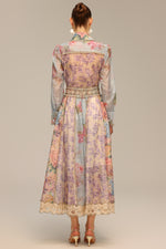 Load image into Gallery viewer, Ruby Long Sleeve Floral Printed Lace Top And Skirt Two-Piece Set