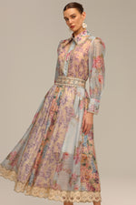 Load image into Gallery viewer, Ruby Long Sleeve Floral Printed Lace Top And Skirt Two-Piece Set