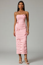 Load image into Gallery viewer, Gayu Sleeveless Bow Wrinkles Midi Dress