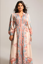 Load image into Gallery viewer, Dorte Long Sleeve Floral Printed Maxi Dress