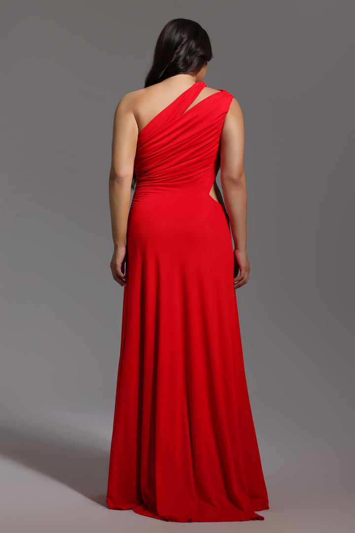Xlyia High Slit Hollowed-out Maxi Dress
