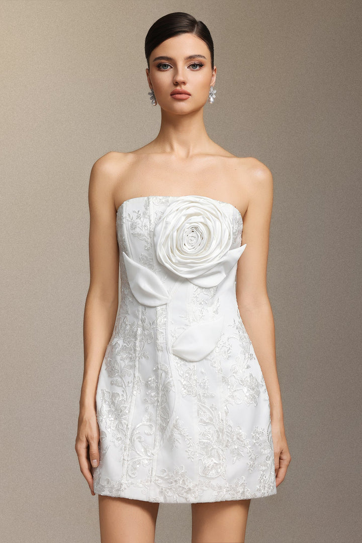 Renaa Kijin Handmade flowers Sequins mini dress