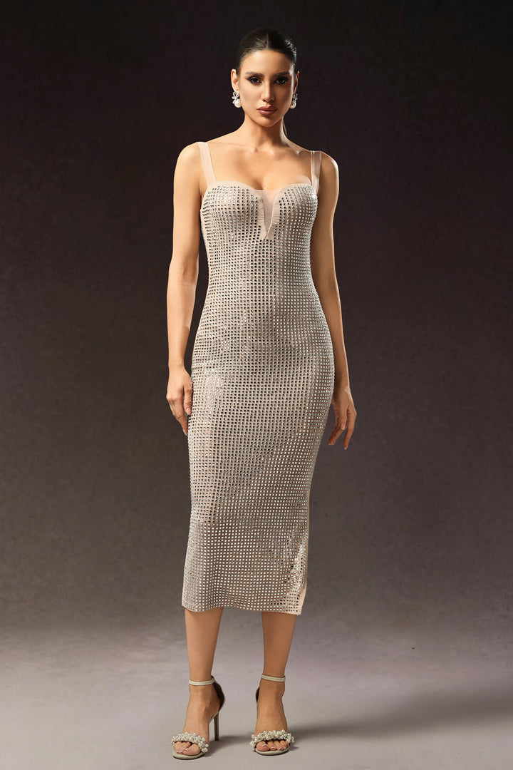 Logan Sleeveless Diamond Midi Dress