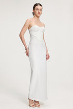 Load image into Gallery viewer, Corset-Style Crepe Maxi Dress