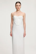 Load image into Gallery viewer, Corset-Style Crepe Maxi Dress