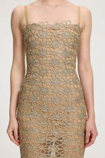 Load image into Gallery viewer, Floral crochet cutout mini dress