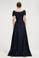 Load image into Gallery viewer, Bow-Detail Jacquard Maxi Dress