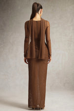 Load image into Gallery viewer, Zimino Long Sleeve Ruched Tulle Maxi Dress