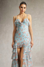 Load image into Gallery viewer, Haliy Floral Print Ruffle Maxi Dress