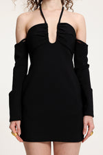Load image into Gallery viewer, Cut-Out Halter Cold-Shoulder Mini Dress