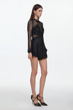 Load image into Gallery viewer, Willa Elegant Contour Long Sleeve Lace Romper