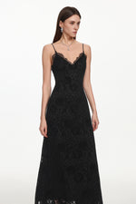 Load image into Gallery viewer, Gema Classic Contour V Neck Sleeveless Lace Maxi Dress
