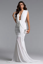 Load image into Gallery viewer, Glenda Chic Contour Ruched Drape Knit Maxi Dress