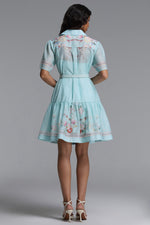Load image into Gallery viewer, Nikuna Resort Flowy Short Sleeve Floral Print Woven Mini Dress