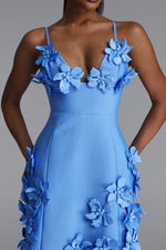 Load image into Gallery viewer, Valentina Elegant Contour V Neck Floral Bandage Mini Dress	